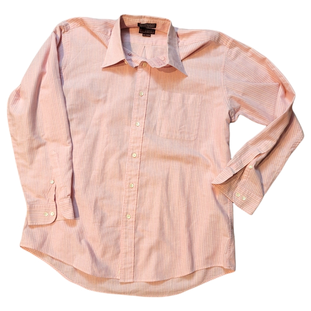 Cambridge Classics Mervyn's Men's Pink Striped Button Up Linen Long Sleeve shirt